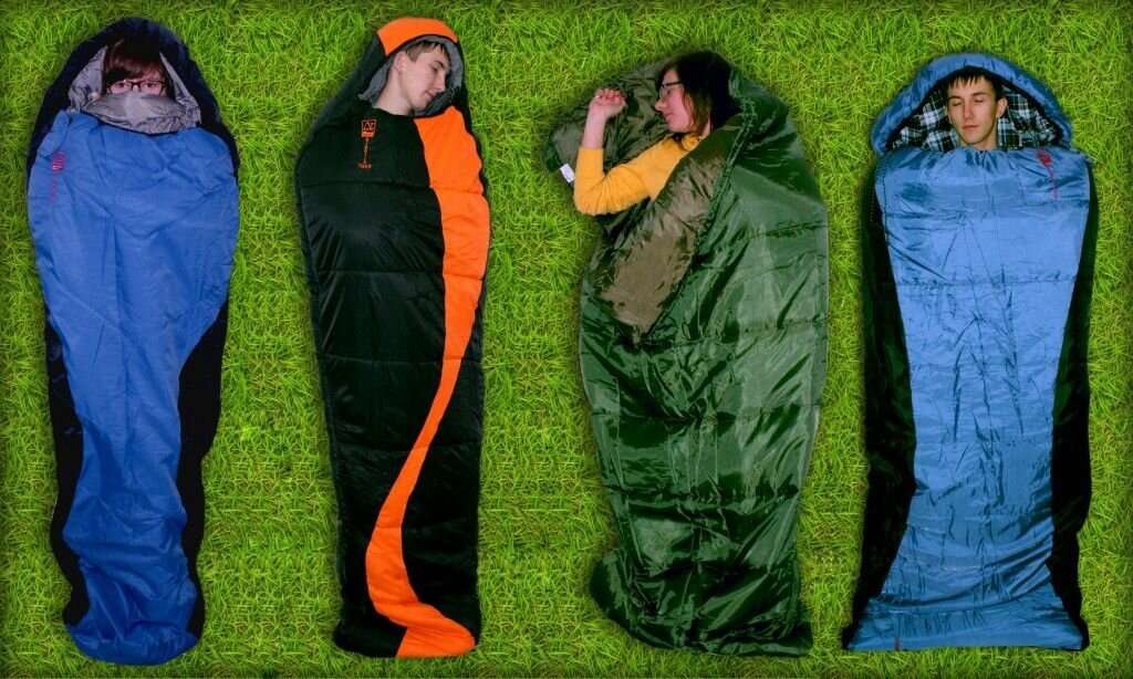 Различные типы спальных мешков